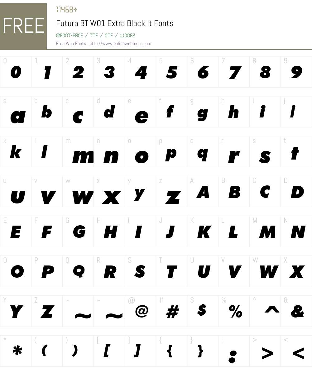 FuturaBTW01-ExtraBlackIt Font Screenshots