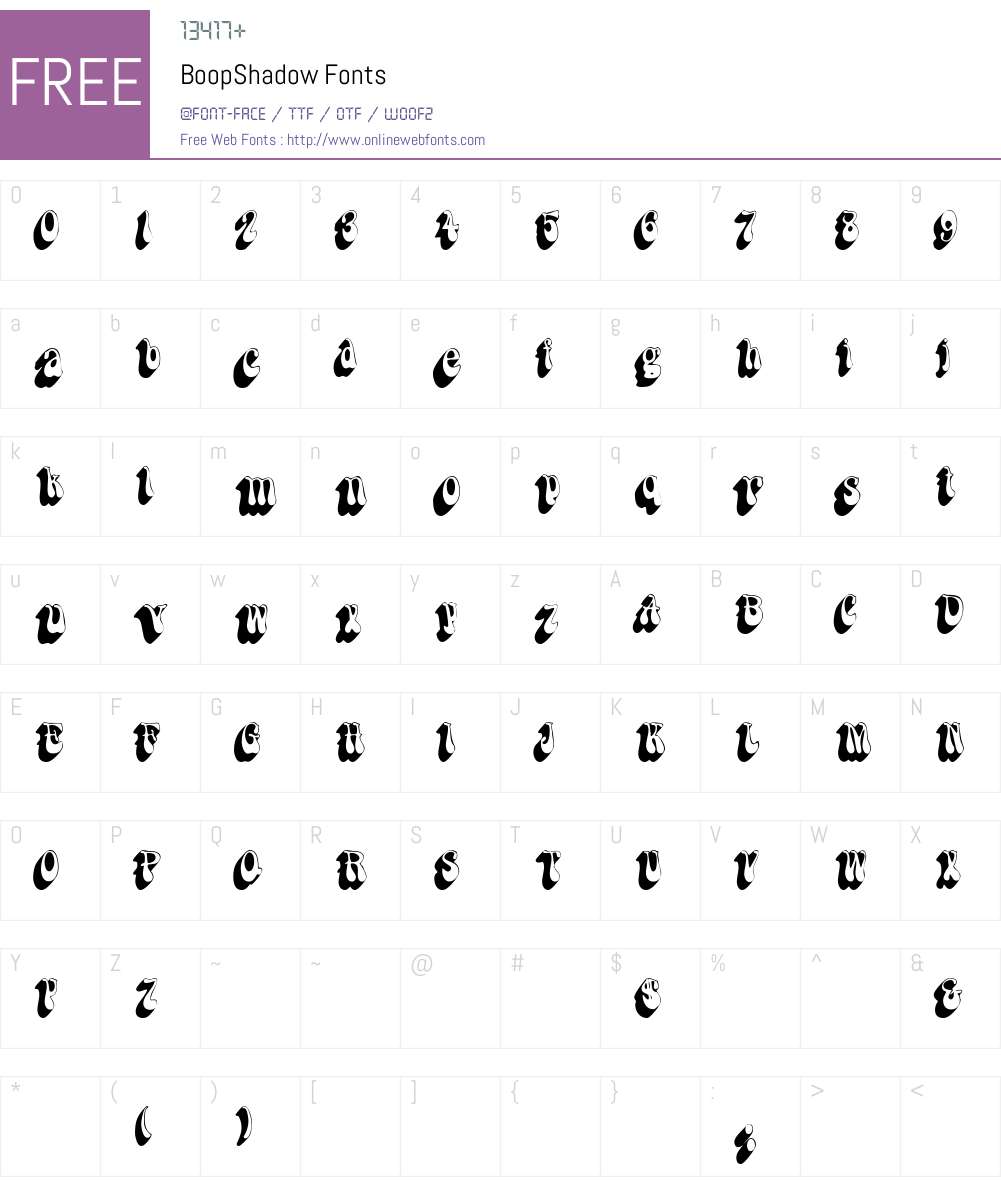 BoopShadow Font Screenshots