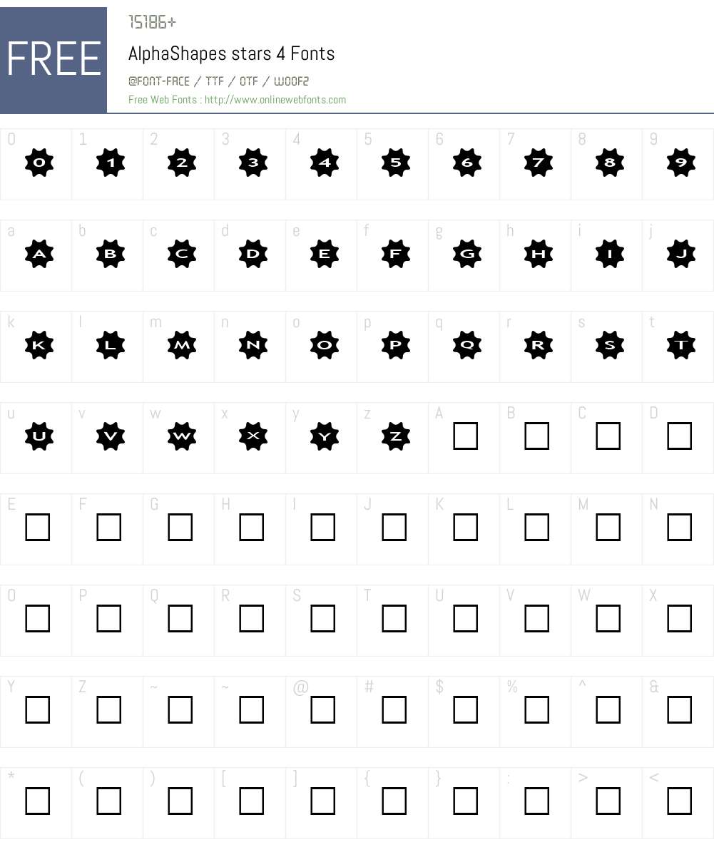 AlphaShapes stars 4 Font Screenshots