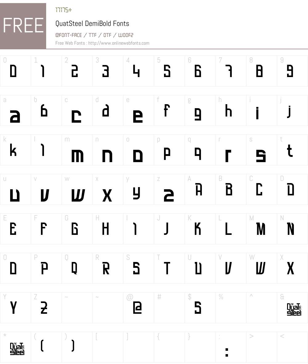 QuatSteel Font Screenshots