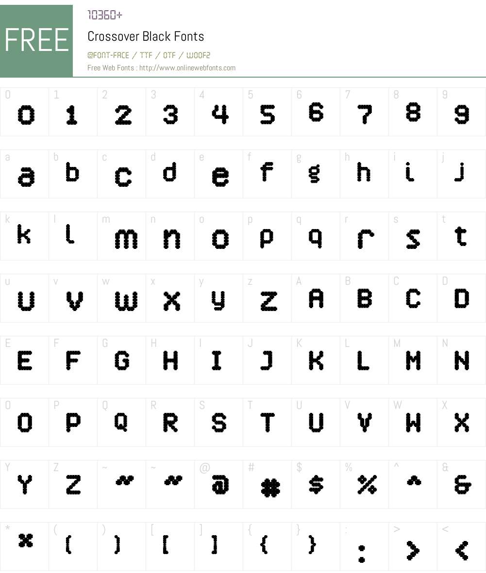 Crossover Font Screenshots