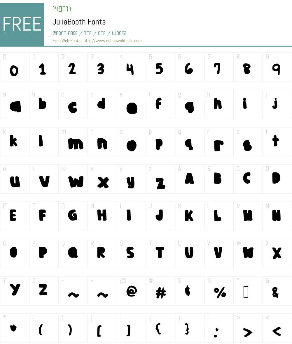 JuliaBooth Font Screenshots