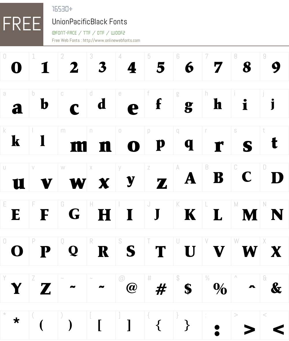 UnionPacificBlack Font Screenshots