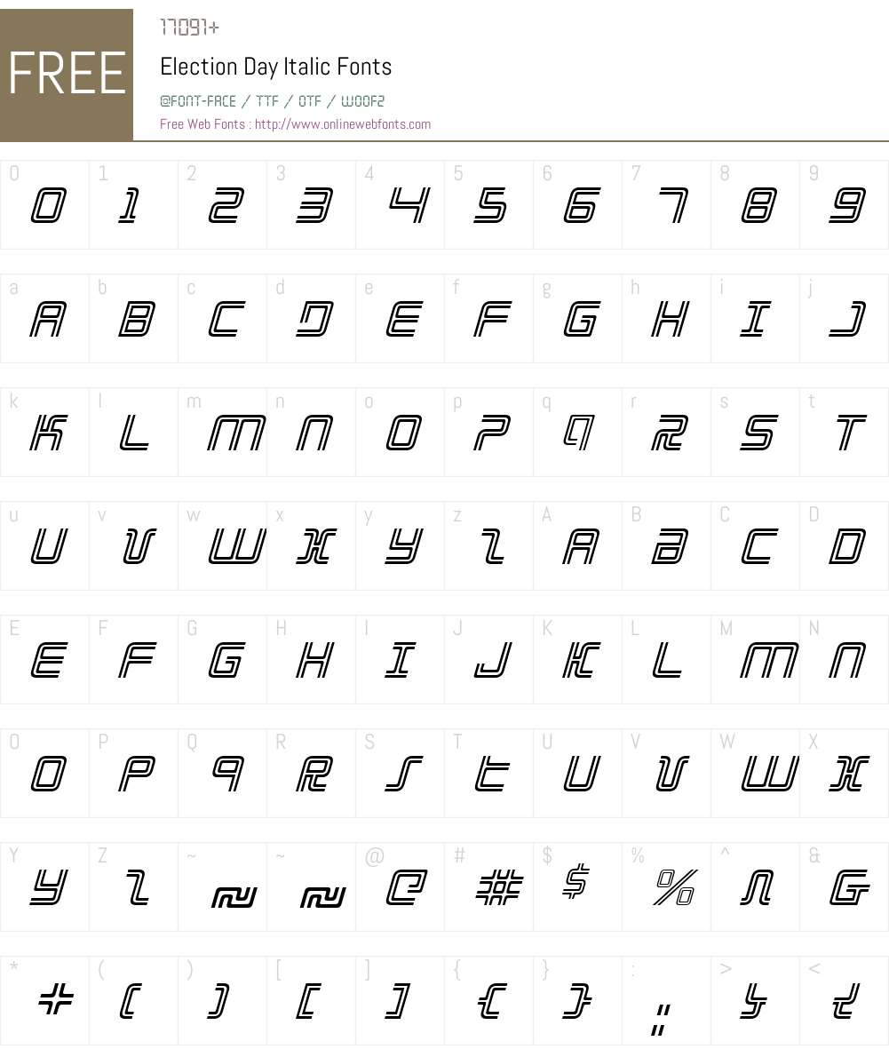 Election Day Italic Font Screenshots