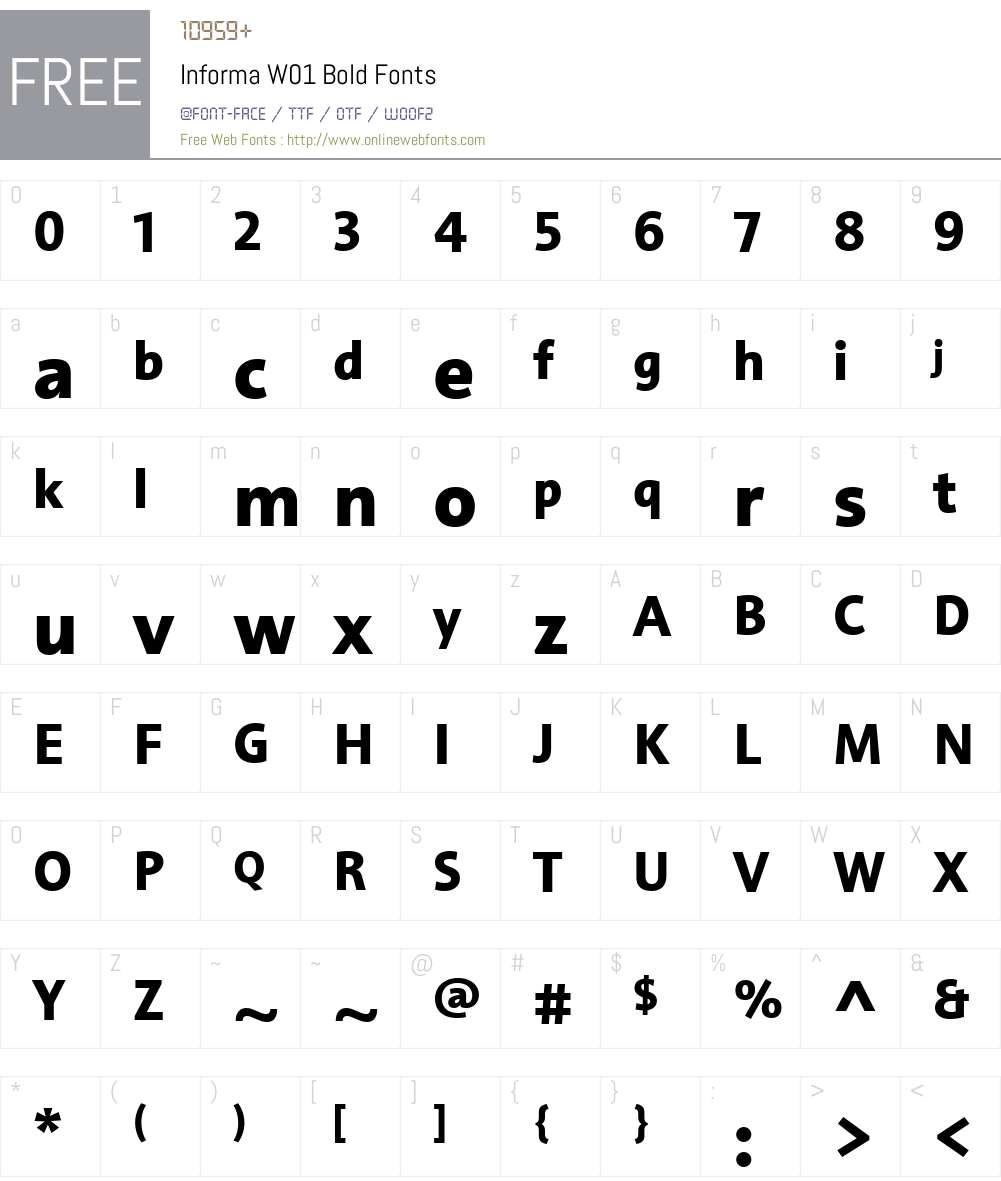 InformaW01-Bold Font Screenshots