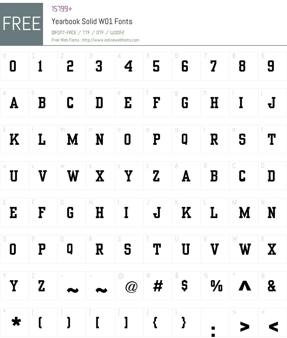 Yearbook Font Screenshots