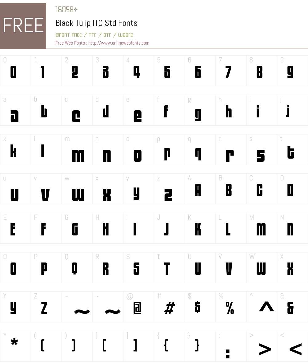 Black Tulip ITC Std Font Screenshots