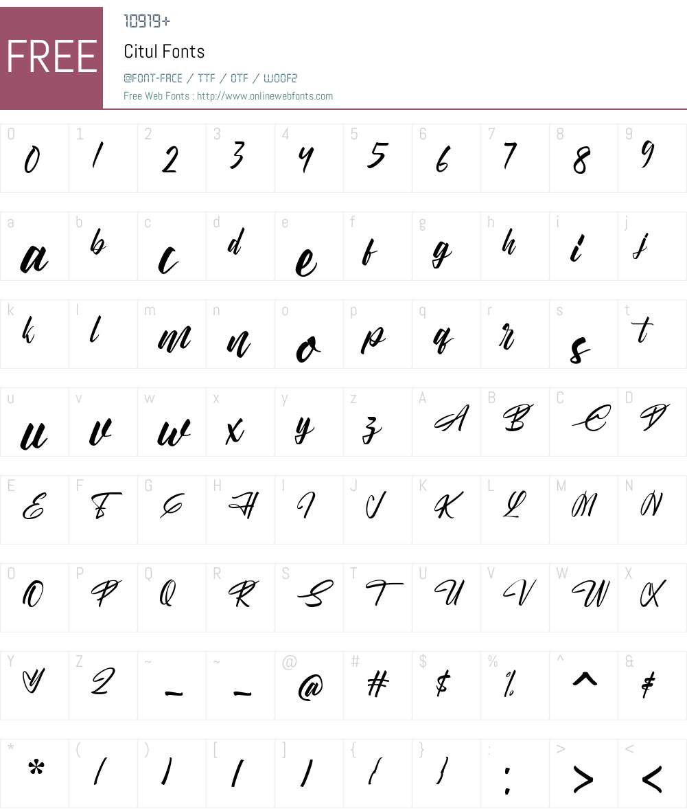 Citul Font Screenshots