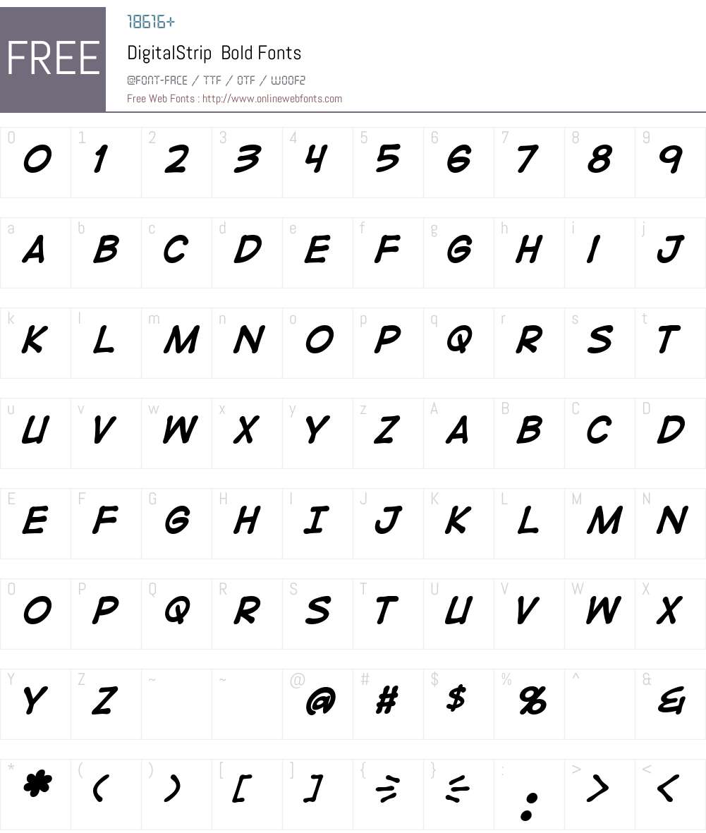 DigitalStrip Font Screenshots