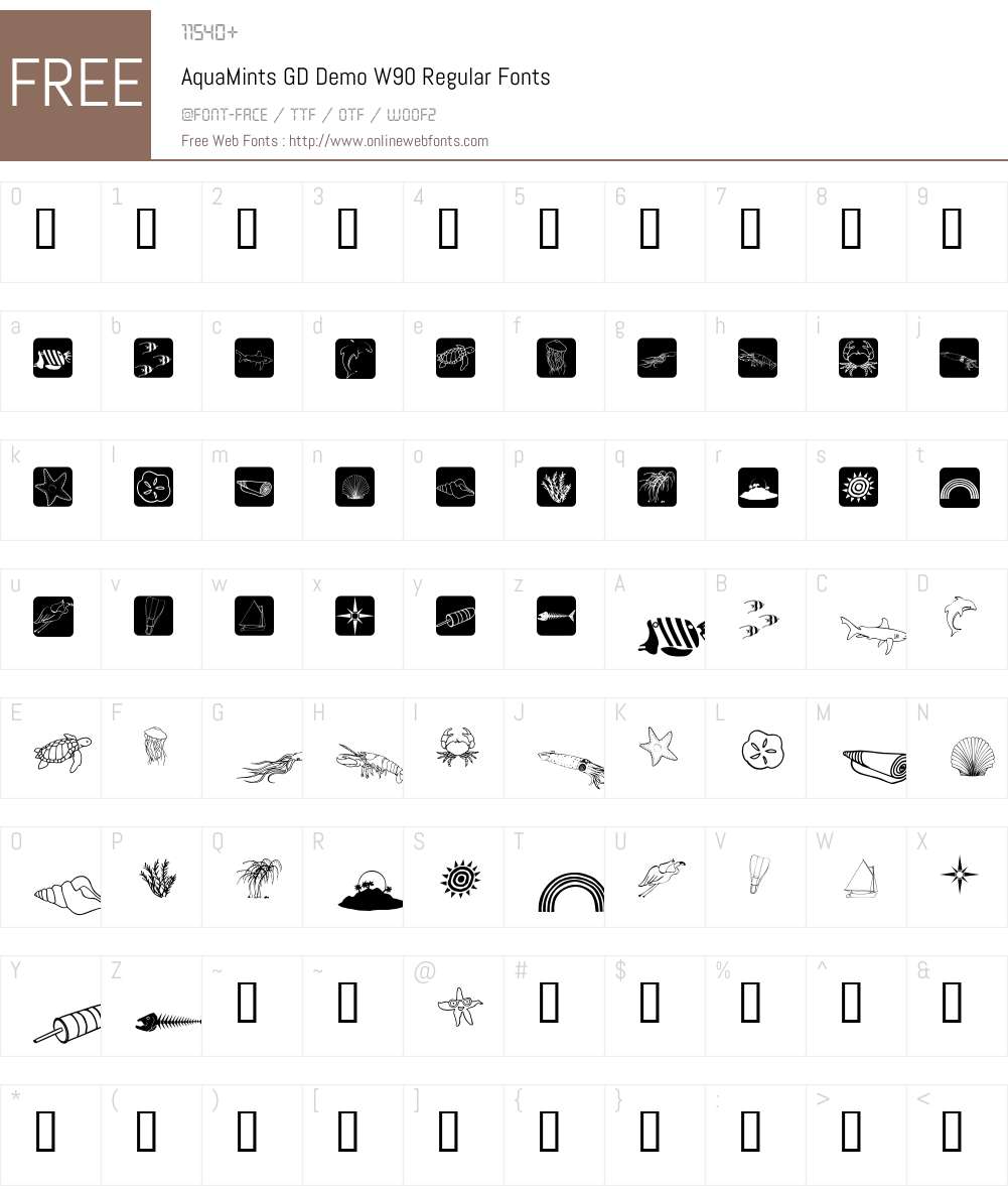 AquaMintsGDDemoW90-Regular Font Screenshots