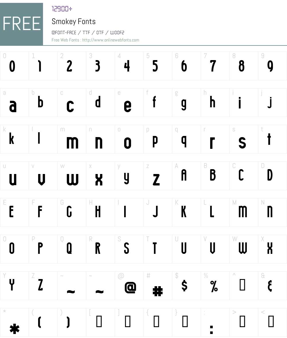 Smokey Font Screenshots
