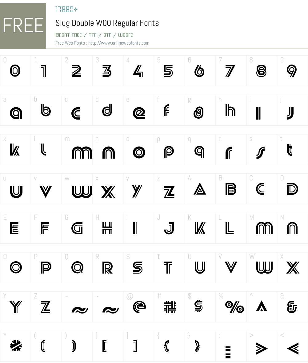 SlugDoubleW00-Regular Font Screenshots