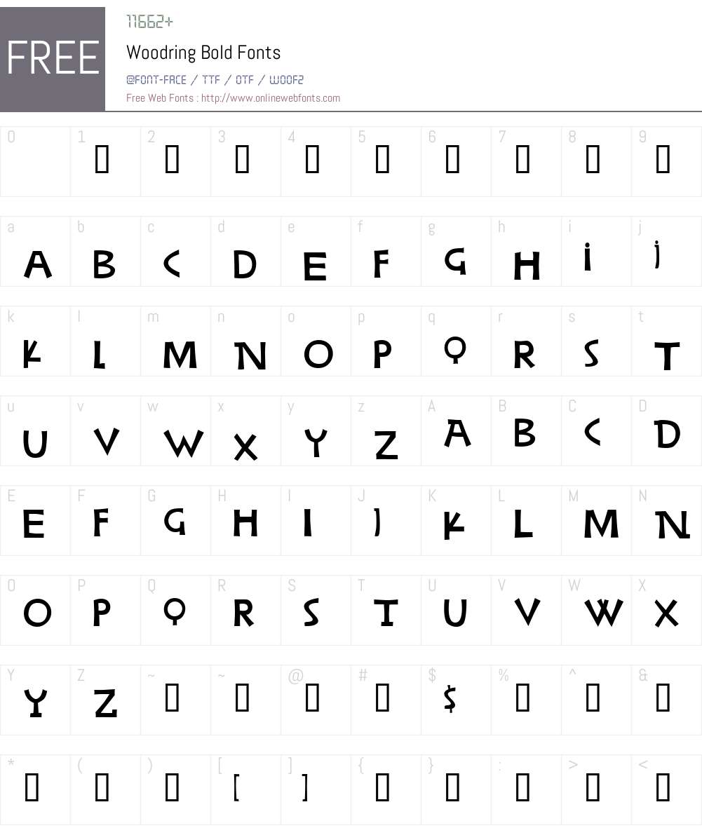 Woodring Font Screenshots