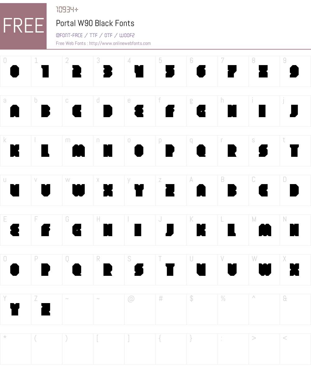 PortalW90-Black Font Screenshots