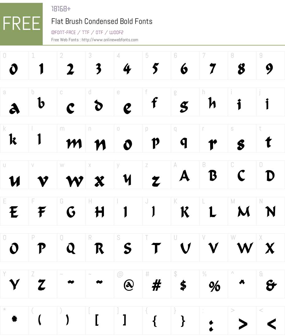 Flat Brush Condensed Font Screenshots