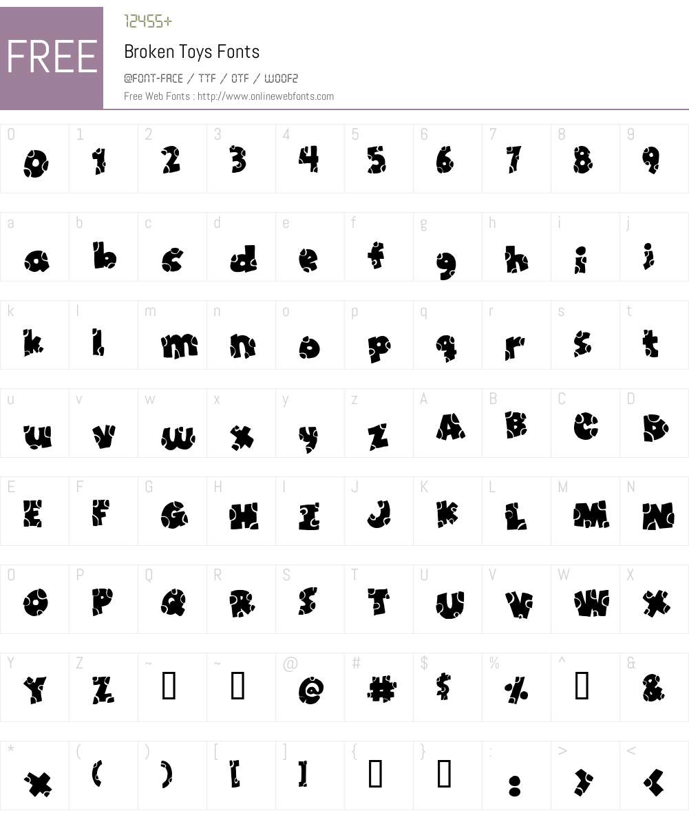 Broken Toys Font Screenshots