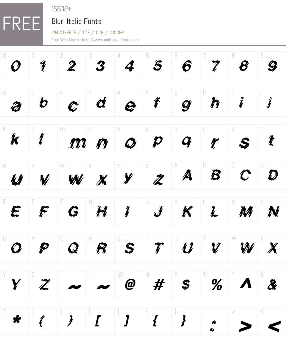 Blur Font Screenshots
