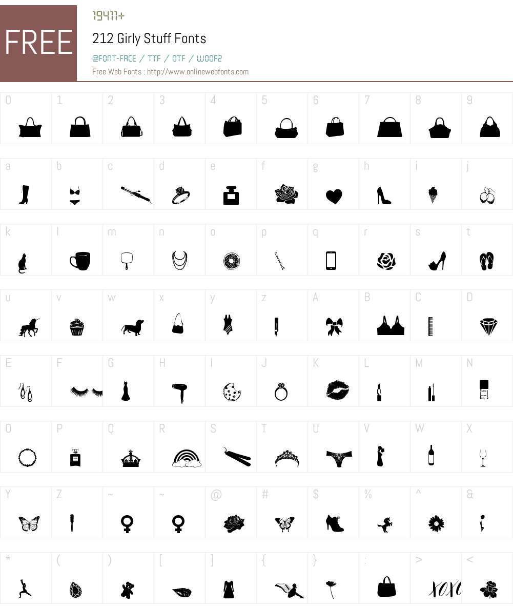 212 Girly Stuff Font Screenshots