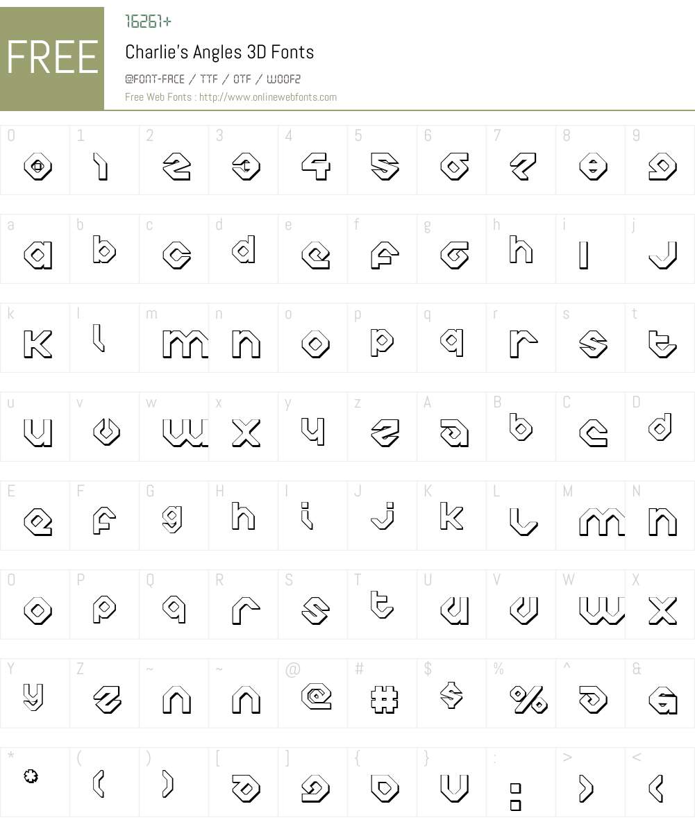 Charlie's Angles 3D Font Screenshots
