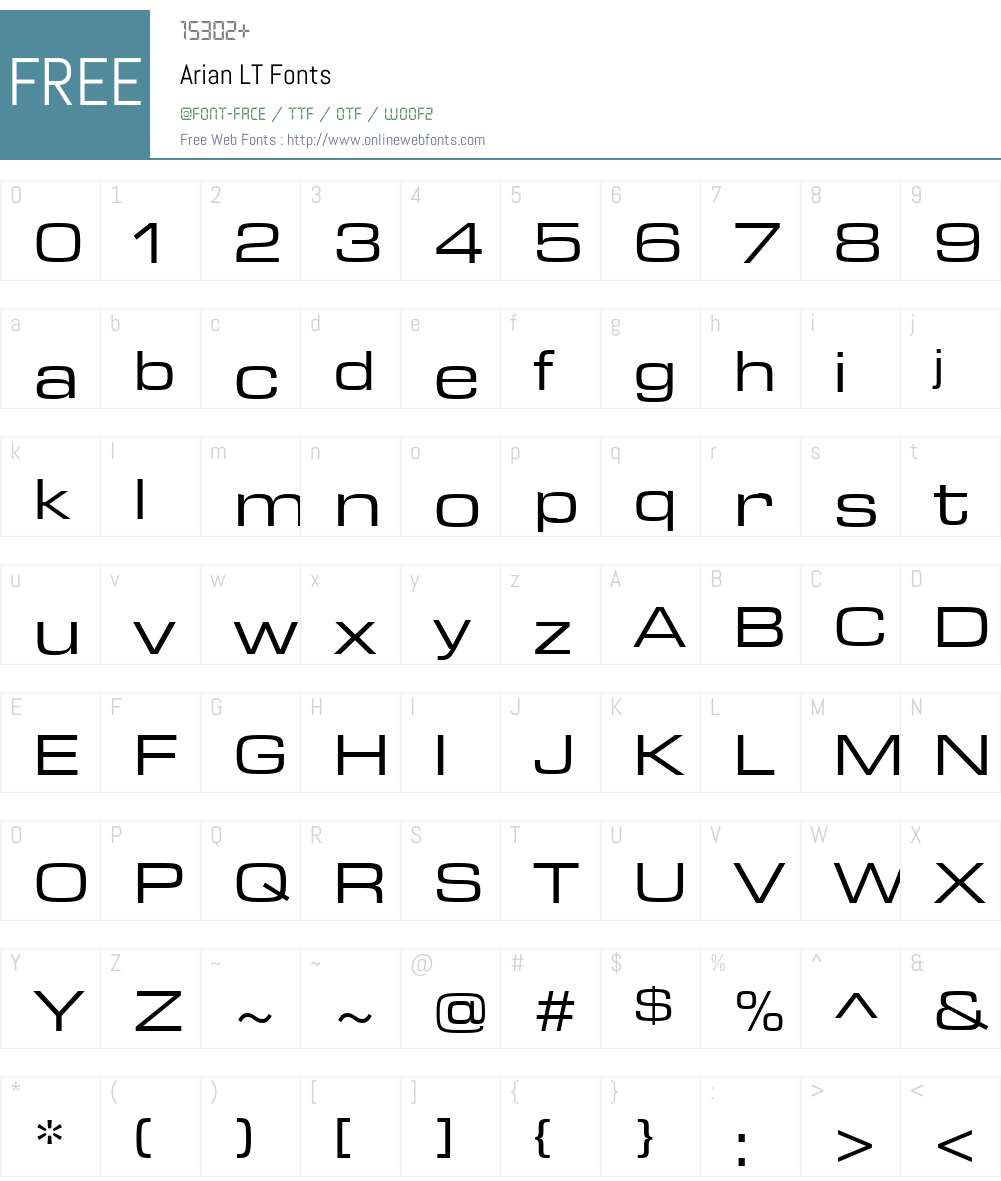 ArianLT-Regular Font Screenshots