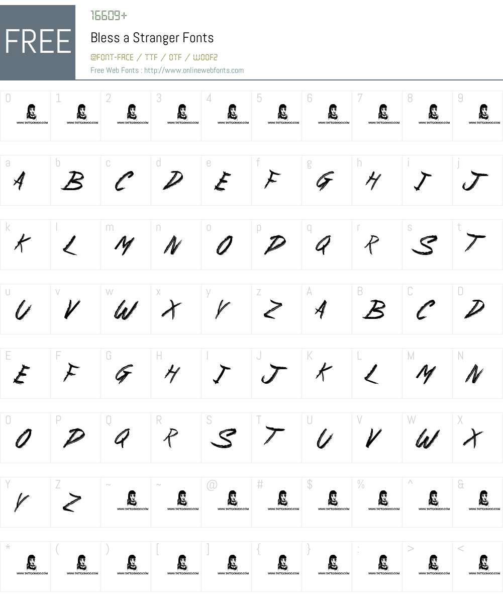 Bless a Stranger Font Screenshots