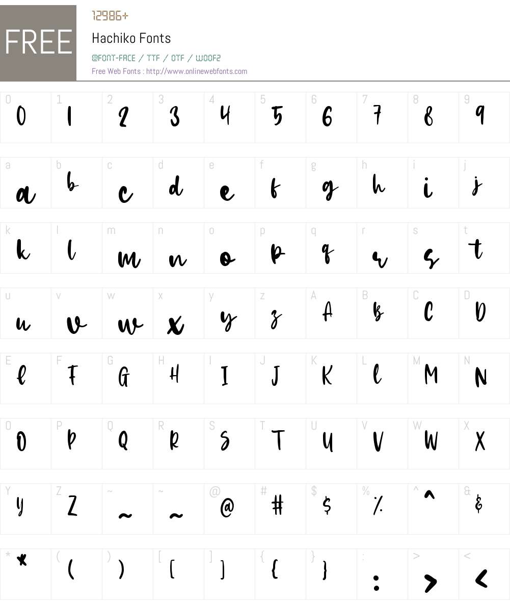 Hachiko Font Screenshots