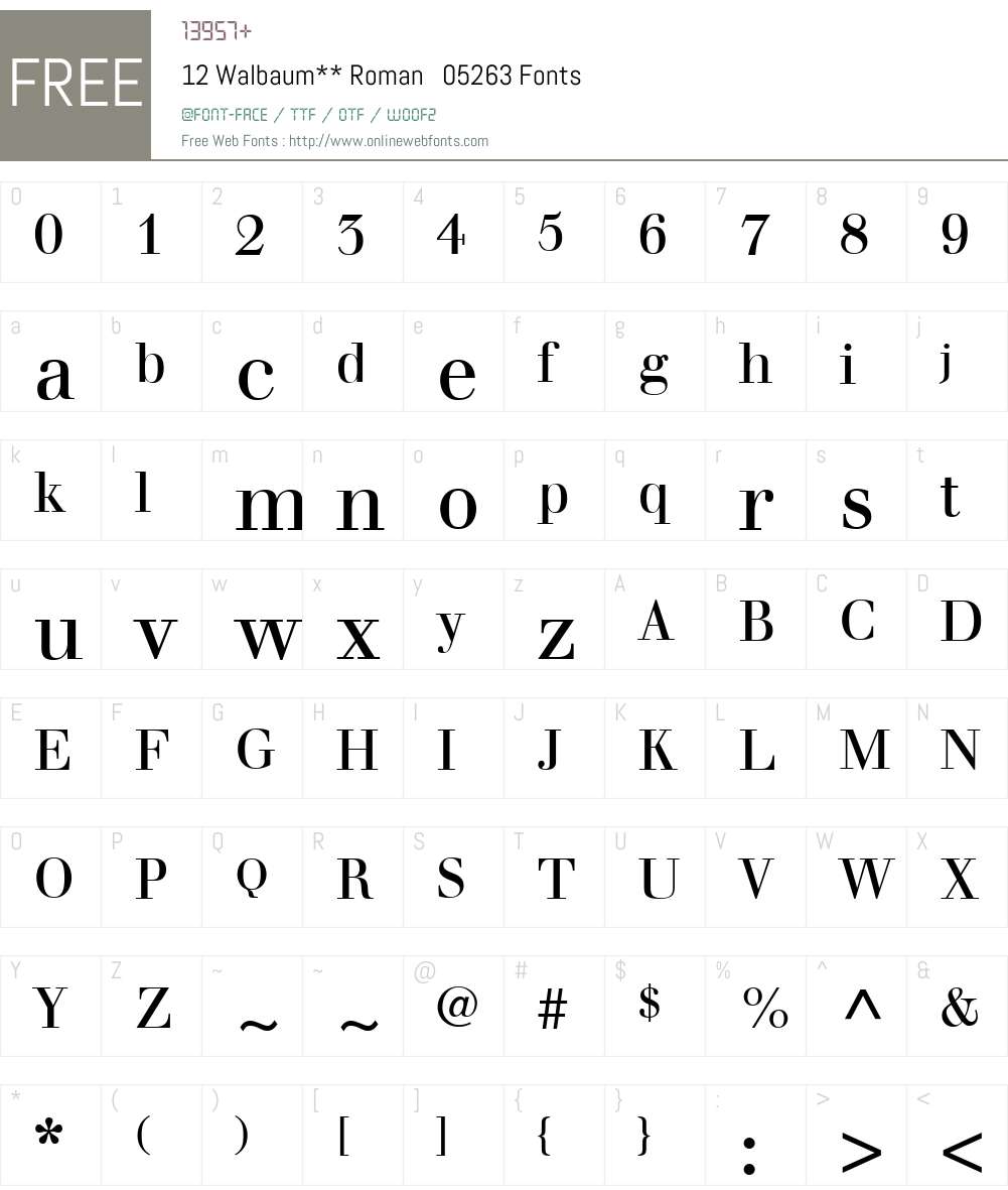 Walbaum Font Screenshots