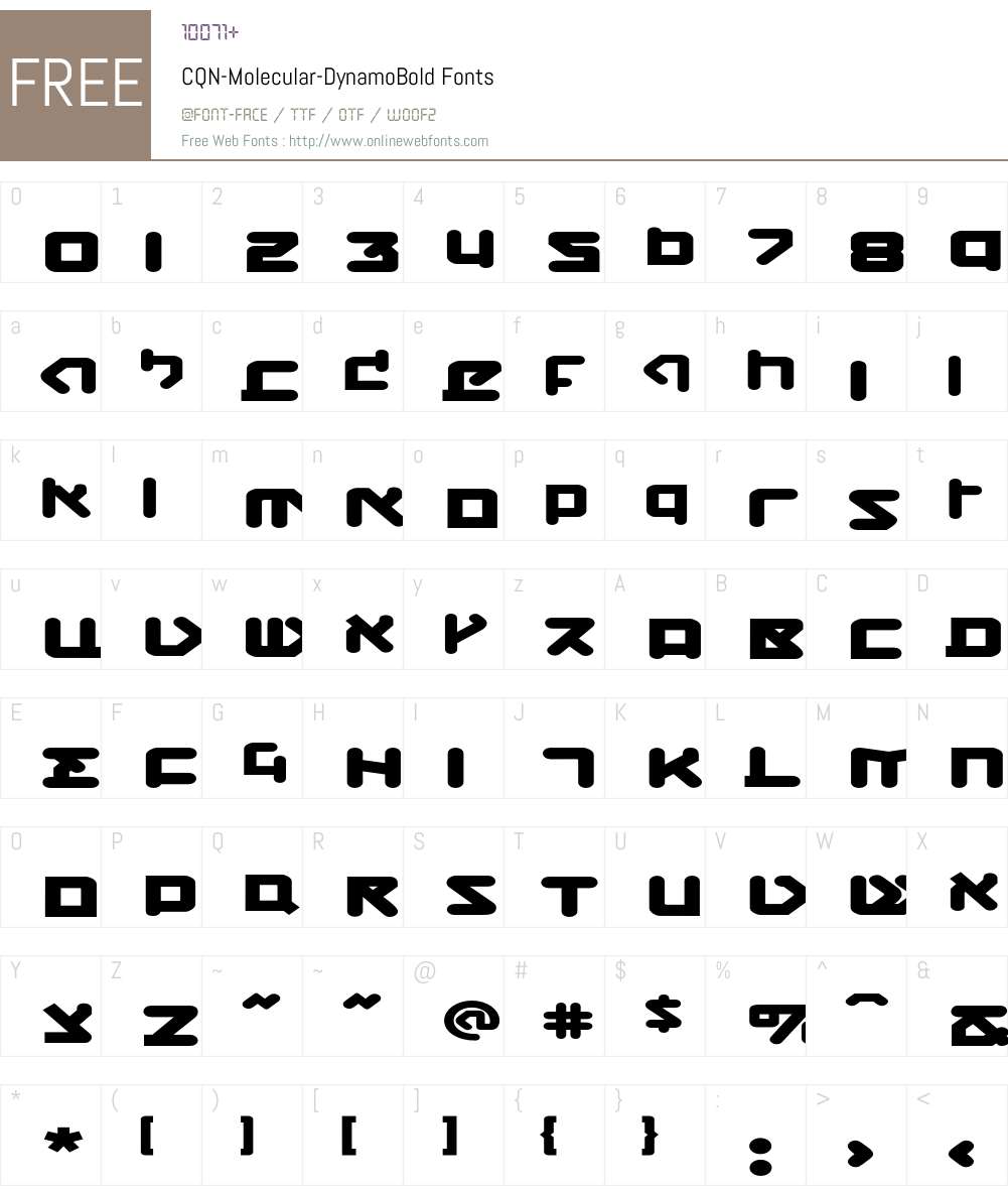 CQN-Molecular Font Screenshots