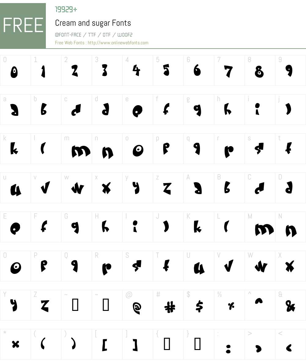 Cream and sugar Font Screenshots