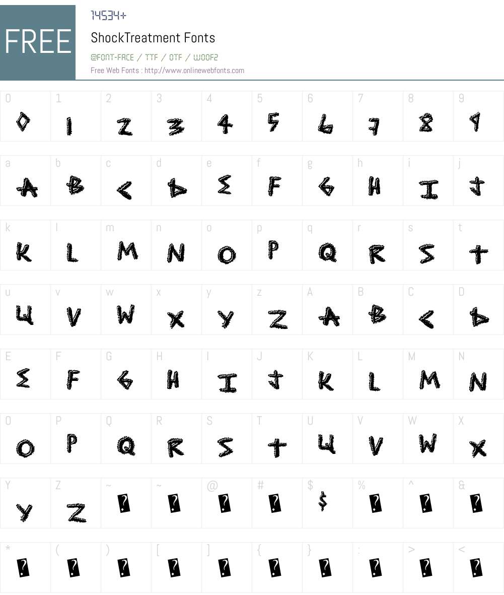 ShockTreatment Font Screenshots