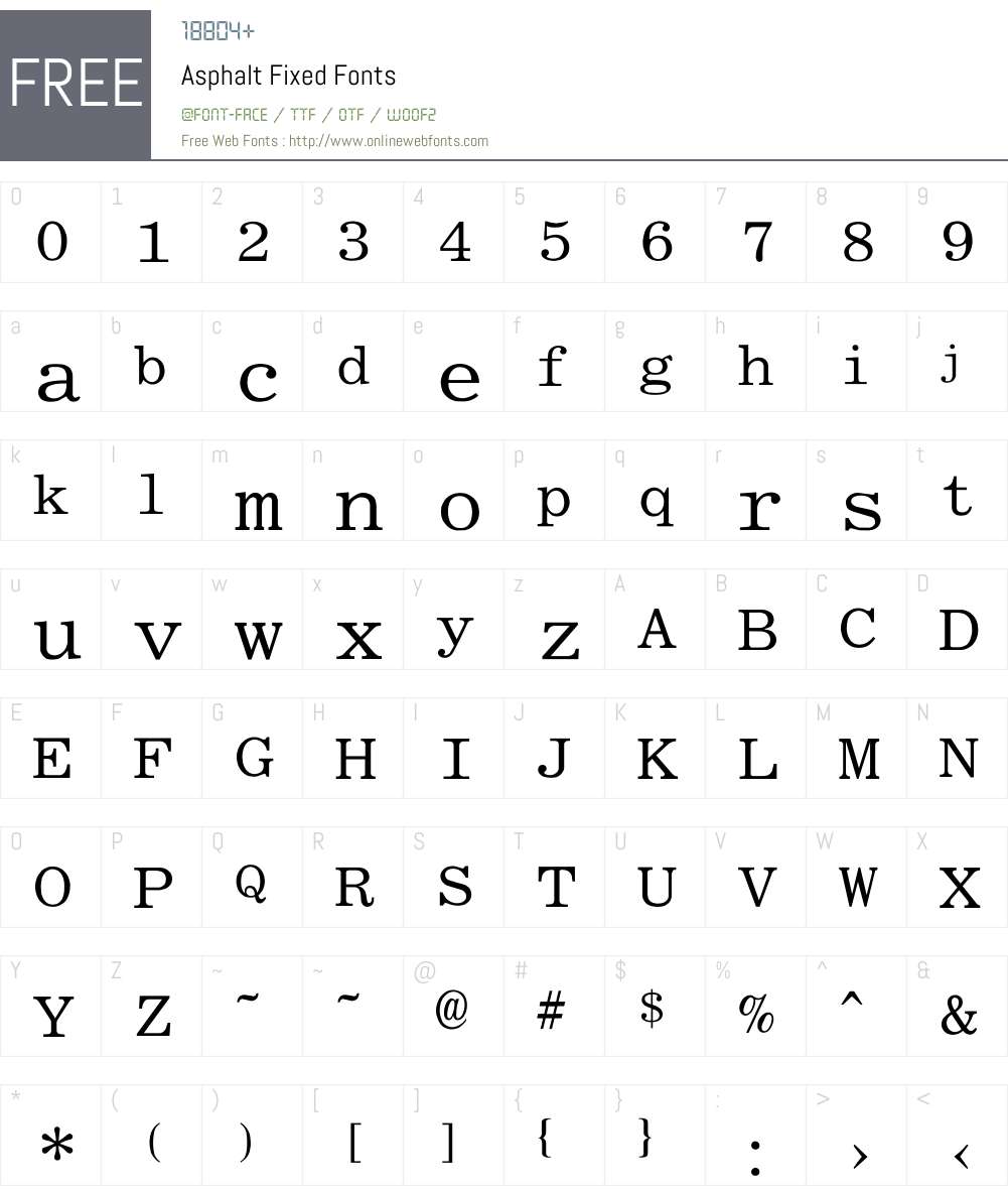 Asphalt Fixed Font Screenshots
