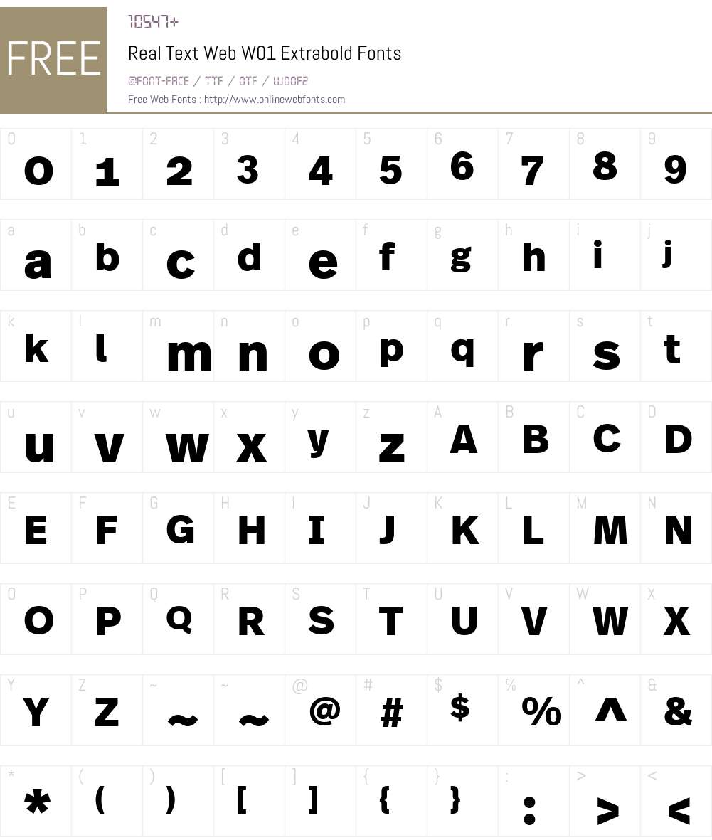 RealTextWebW01-Extrabold Font Screenshots