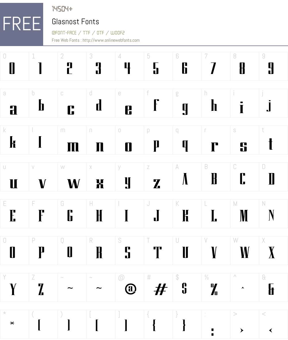 Glasnost Font Screenshots