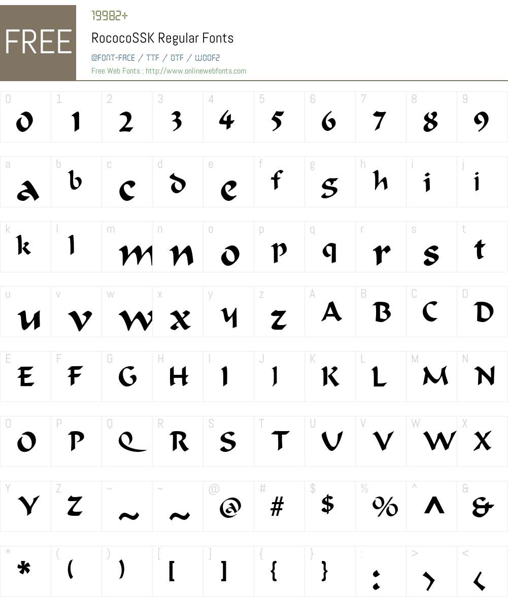 RococoSSK Font Screenshots