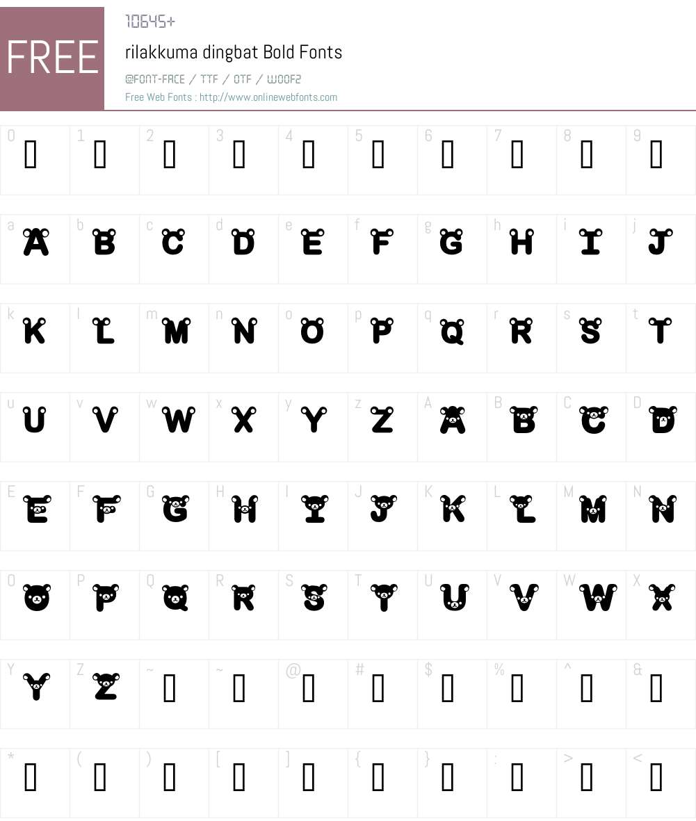rilakkuma dingbat Font Screenshots