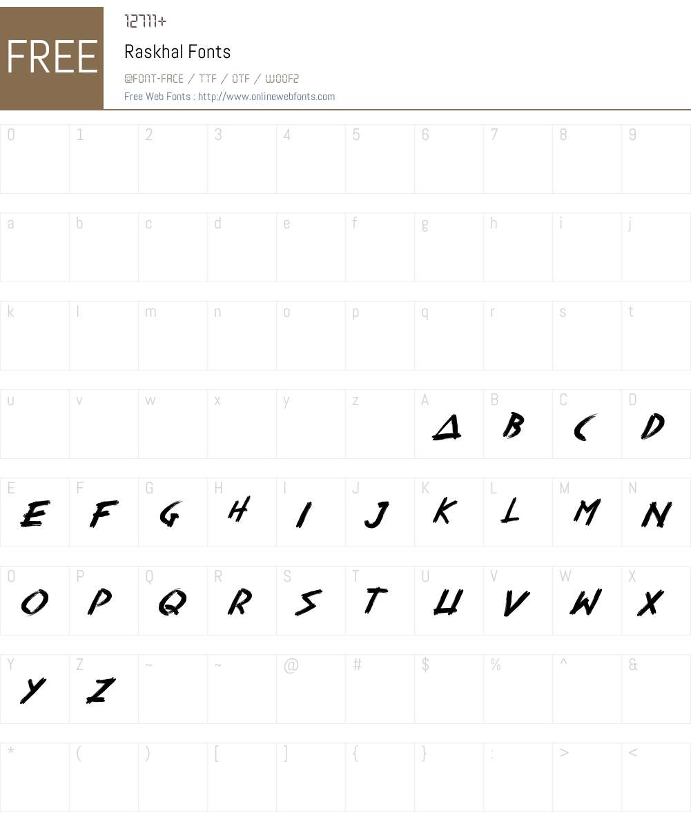 Raskhal Font Screenshots
