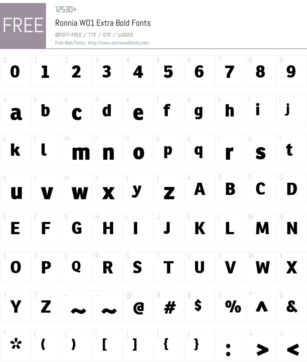 RonniaW01-ExtraBold Font Screenshots