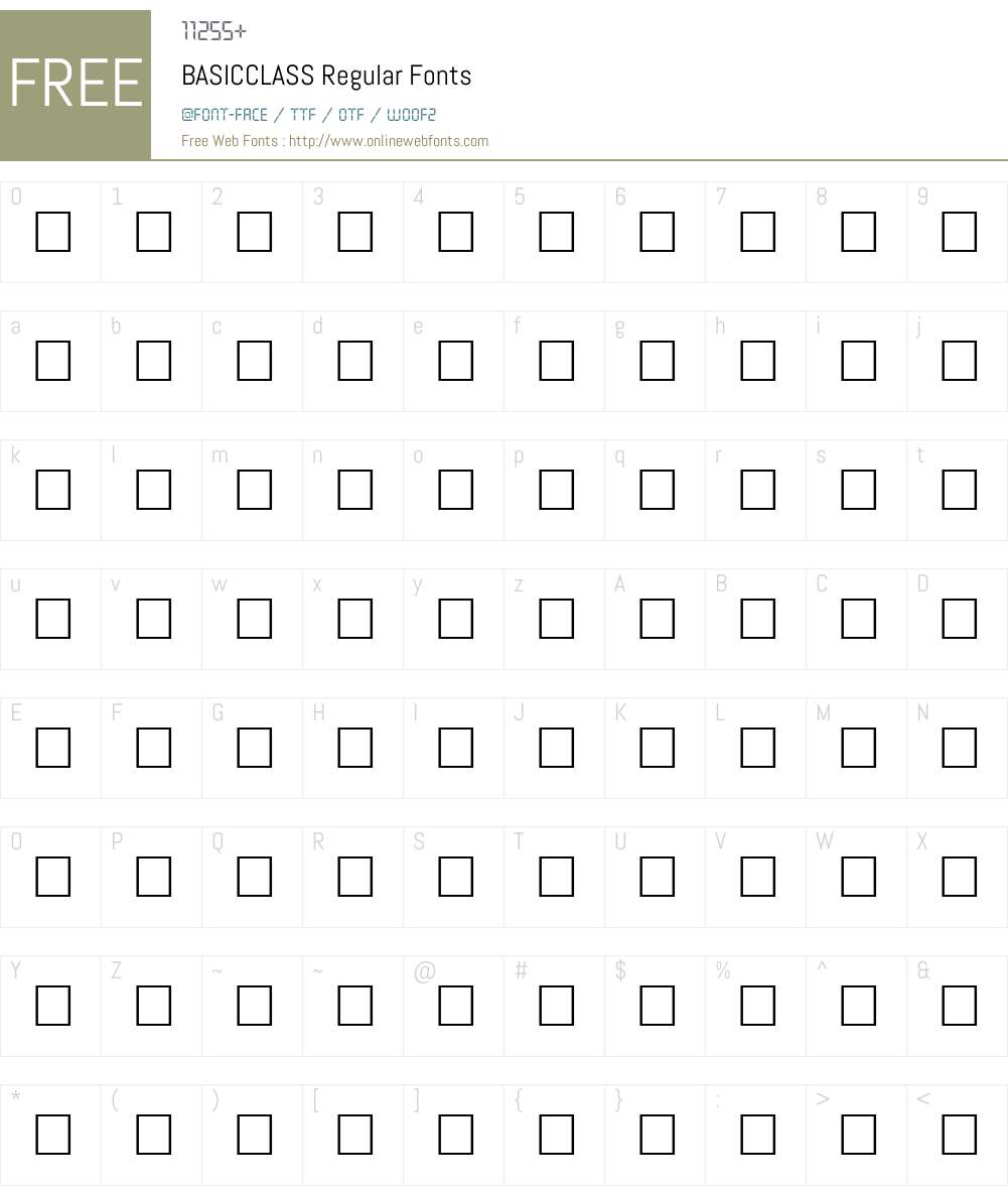 BASICCLASS Font Screenshots