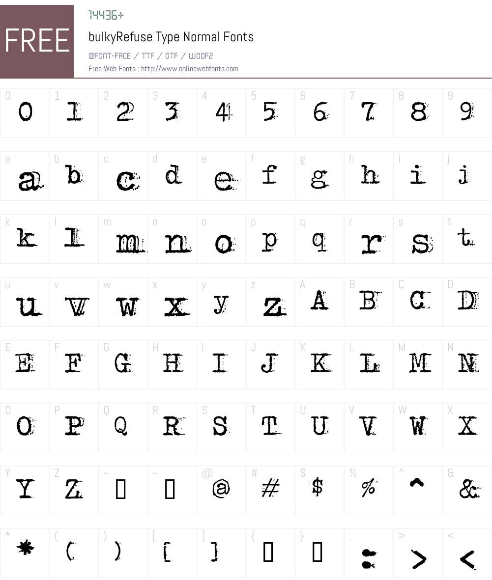 bulkyRefuse Type Font Screenshots