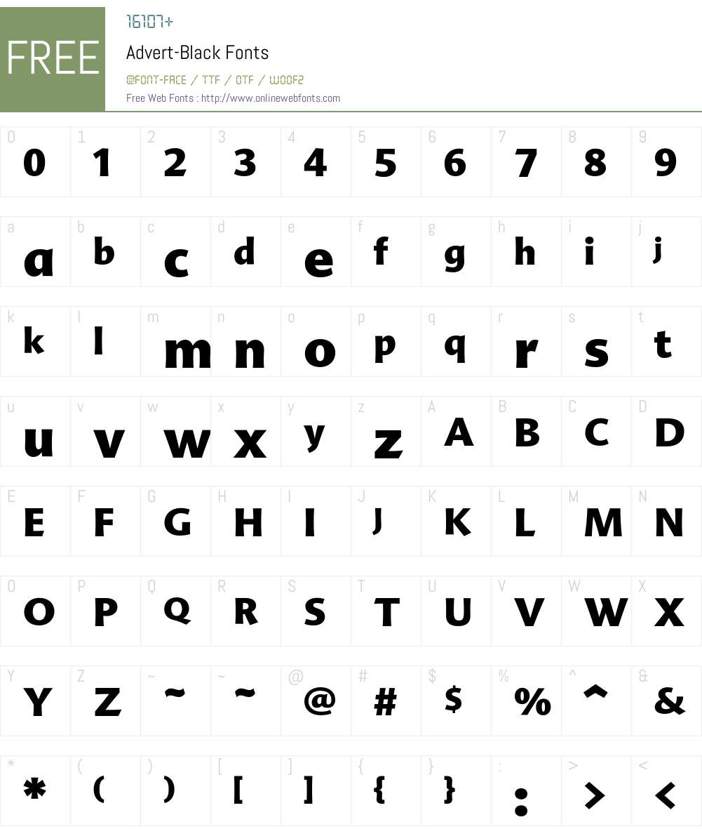 Advert-Black Font Screenshots