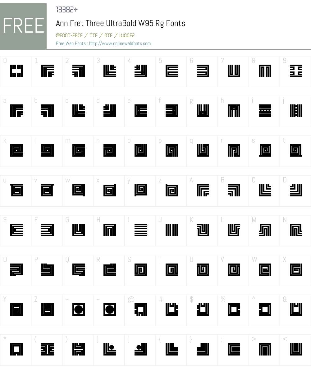 Ann Fret Three UltraBold Font Screenshots