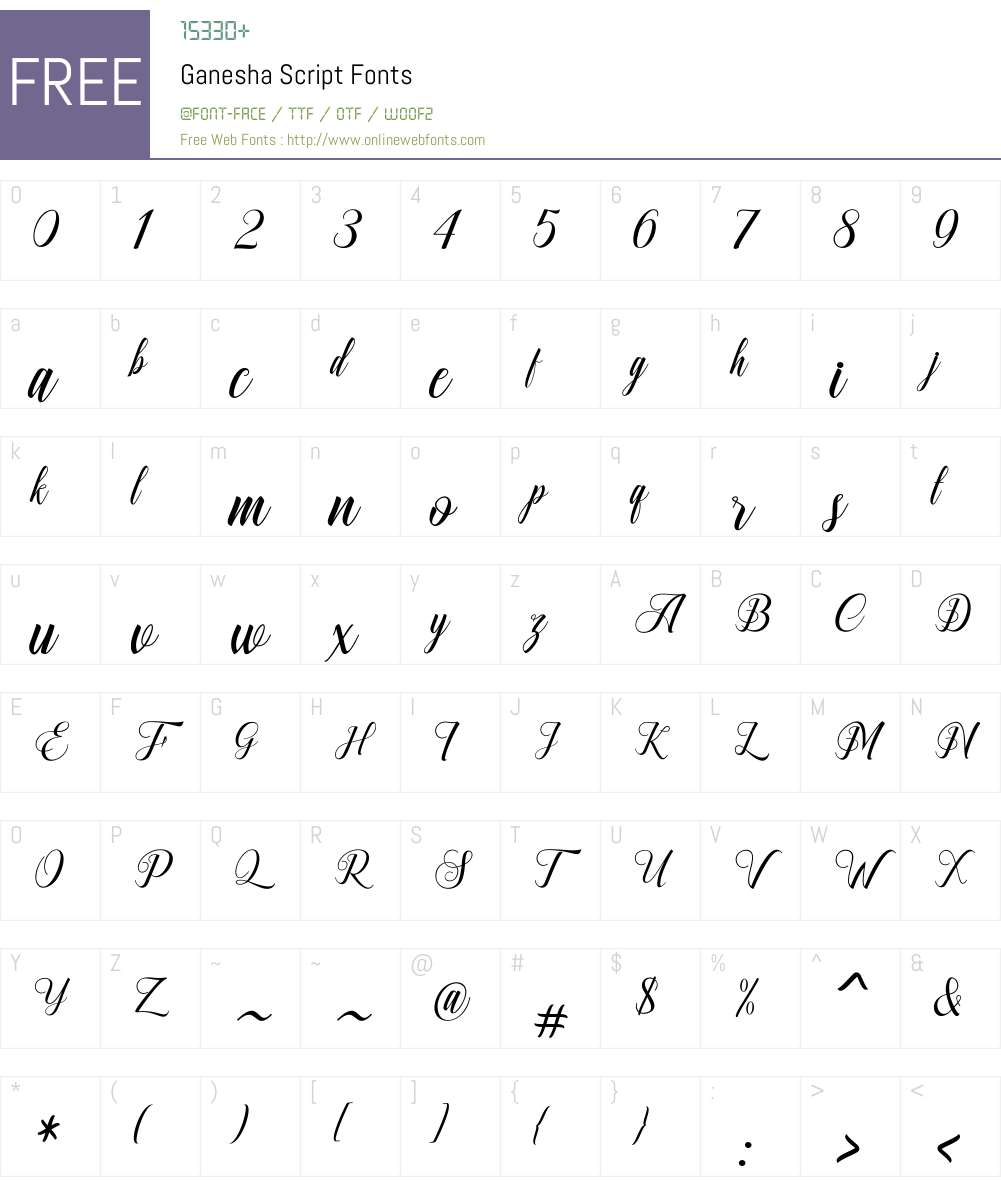 Ganesha Script Font Screenshots