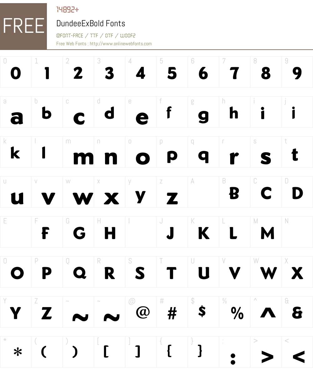 DundeeExBold Font Screenshots