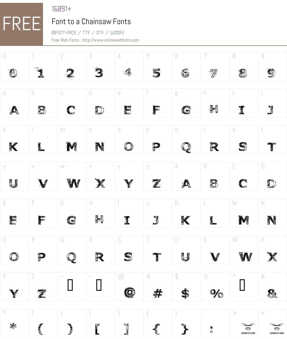 Font to a Chainsaw Font Screenshots