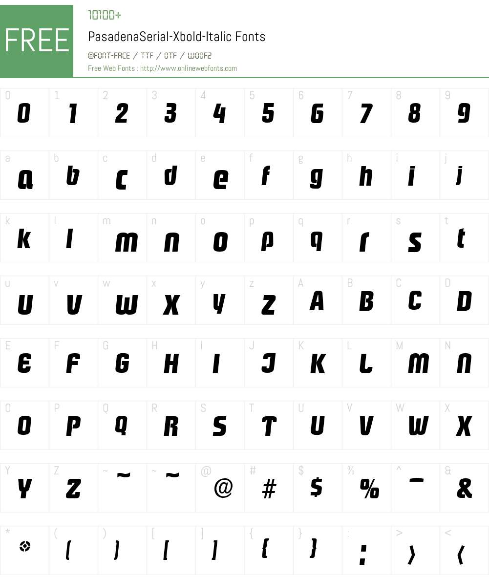 PasadenaSerial-Xbold Font Screenshots