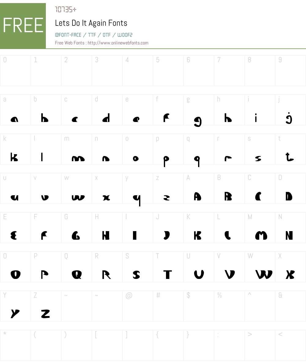 Lets Do It Again Font Screenshots