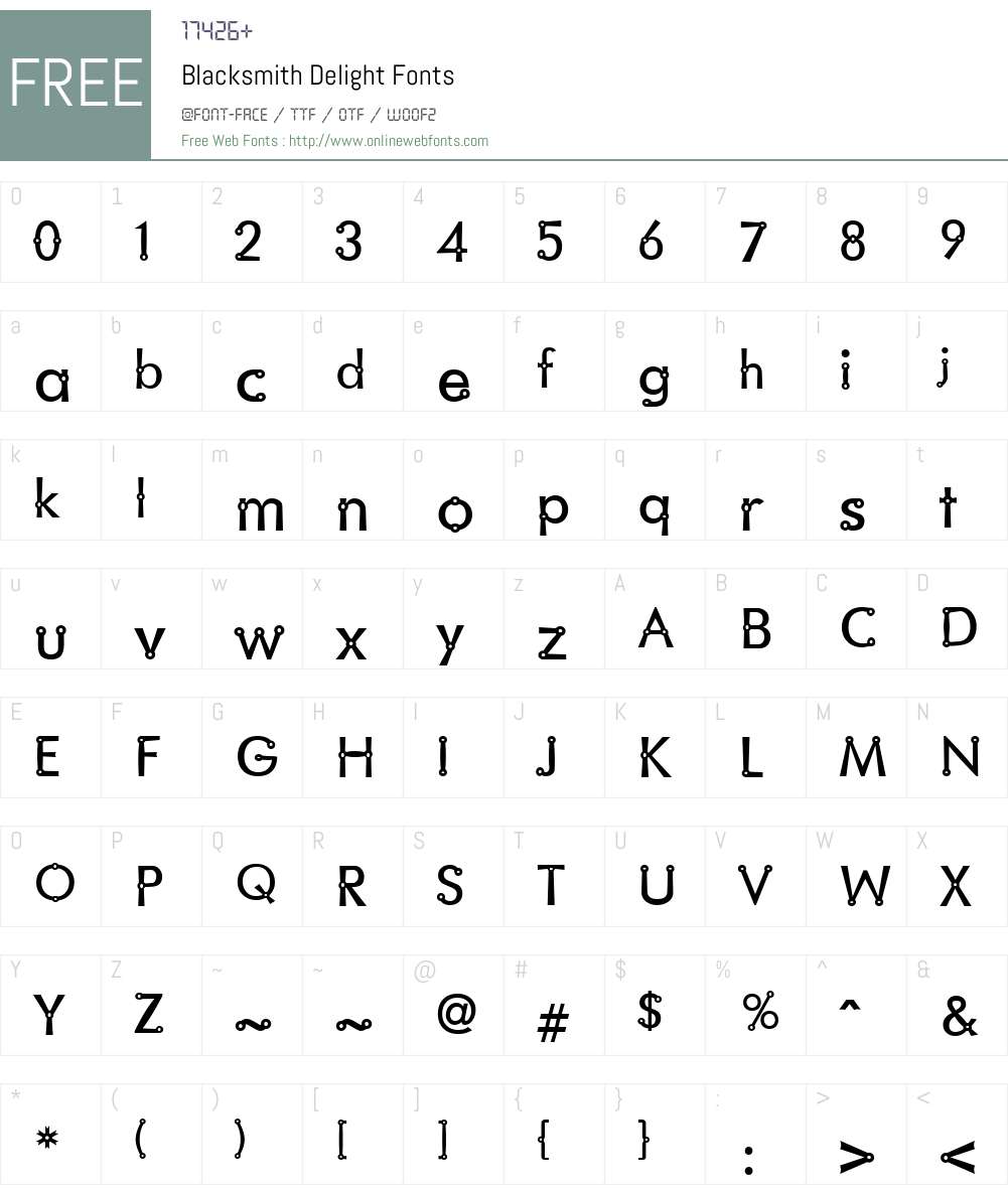 Blacksmith Delight Font Screenshots