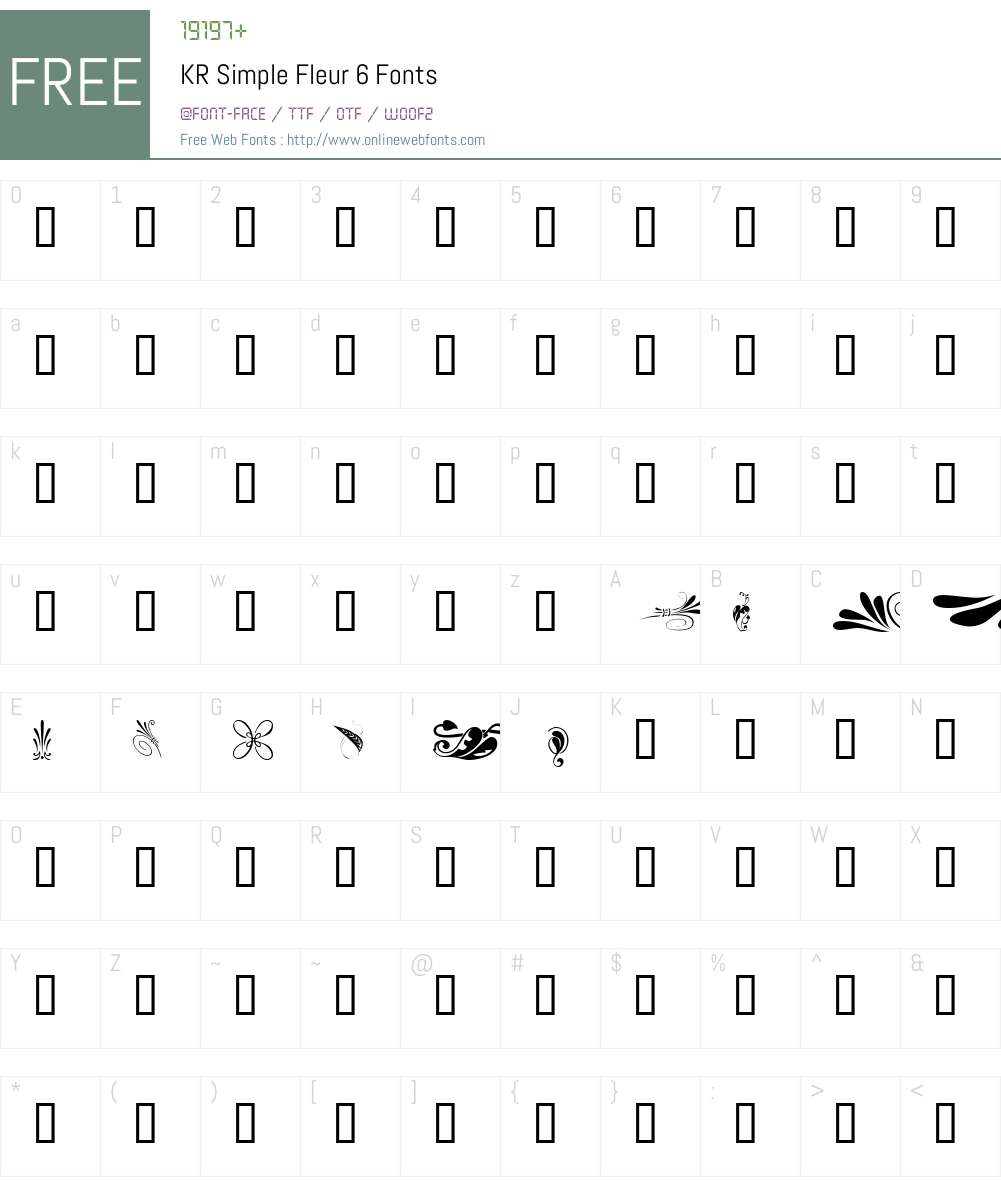 KR Simple Fleur 6 Font Screenshots