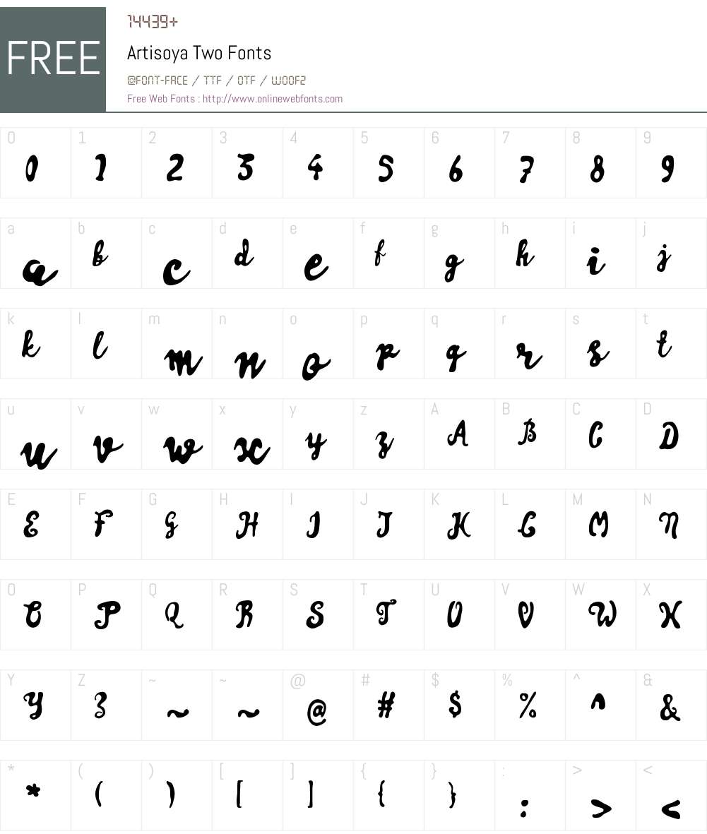 Artisoya Two Font Screenshots