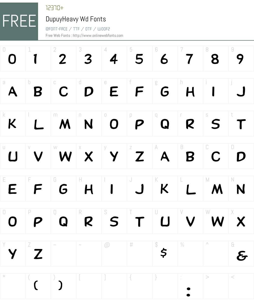 DupuyHeavy Wd Font Screenshots